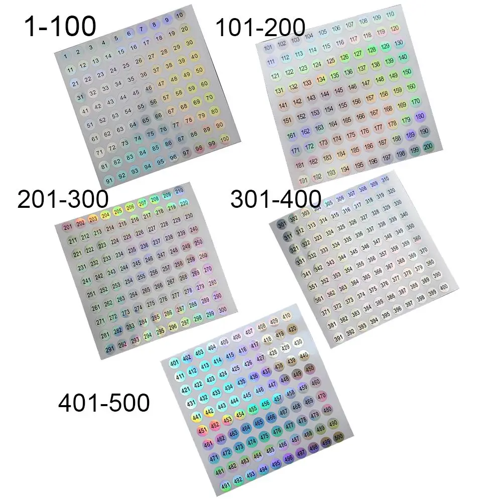 1-500 Classification Sticky Craft Diamond Paint Storage Distinguish Package Label Number Stickers Waterproof Tags Digital Label