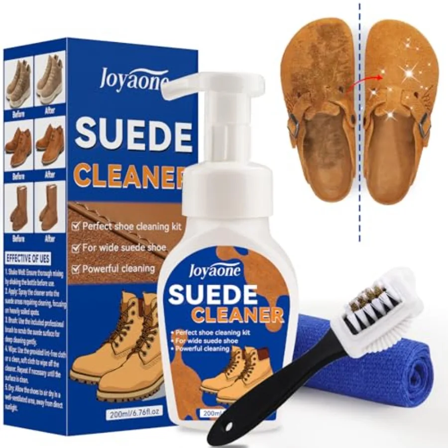

Suede Shoes Cleaner, No-Rinse Suede and Nubuck Cleaner with Brush and Towel, Shoe Cleaner Remove Stain and Water Mark for Suede