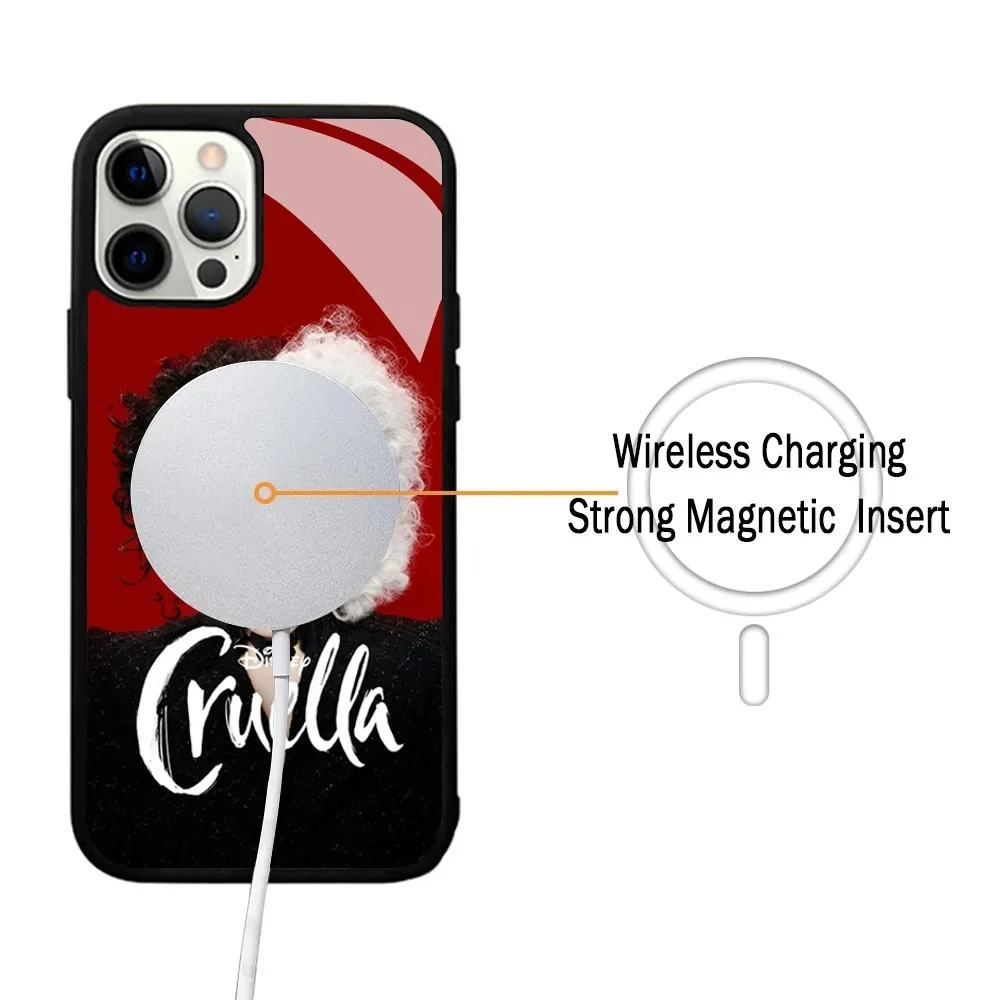 C-Cruella Punk D-Disney Girls Phone Case For IPhone 15 14 13 Pro Max 11 12 Mini Alex Mirror For Magsafe Wireless Charging Cover