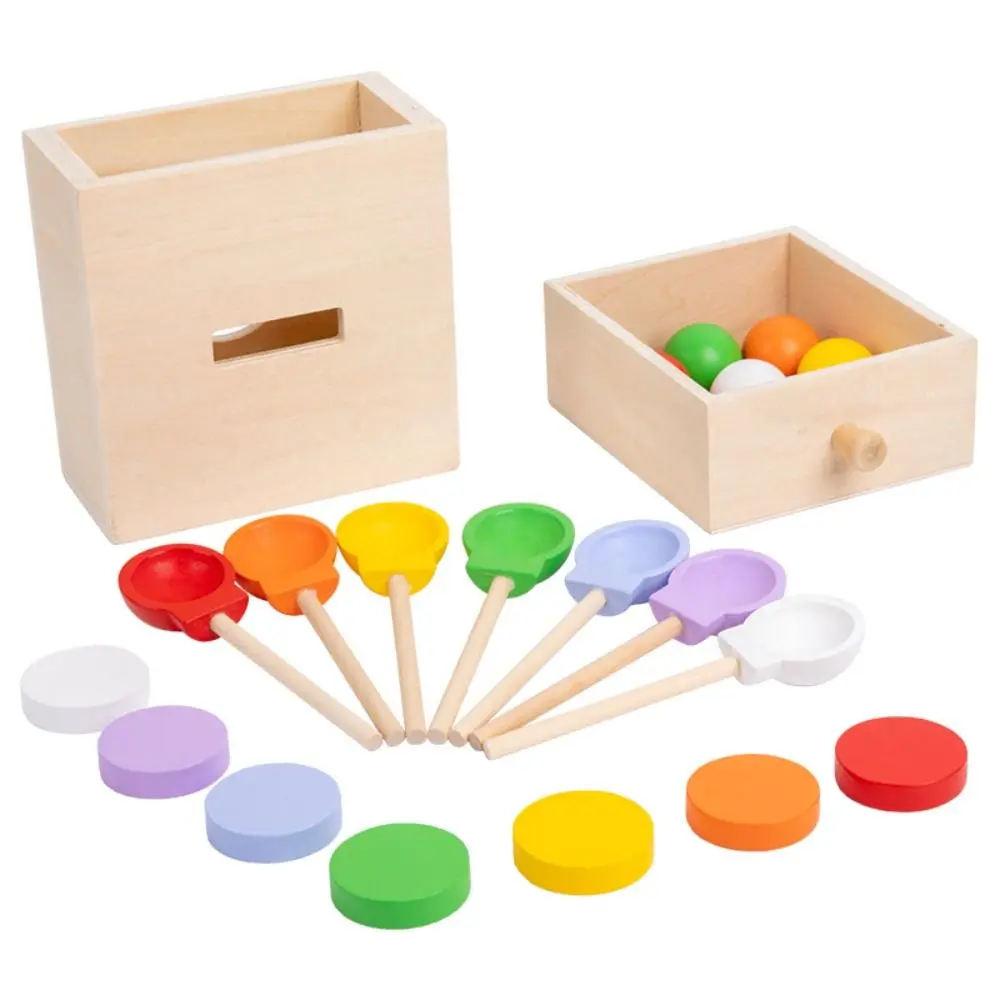 

2-in-1 Montessori Toys Wooden Educational Object Permanence Box with Balls Color Shape Sorting Early Childhood Toys For Babies