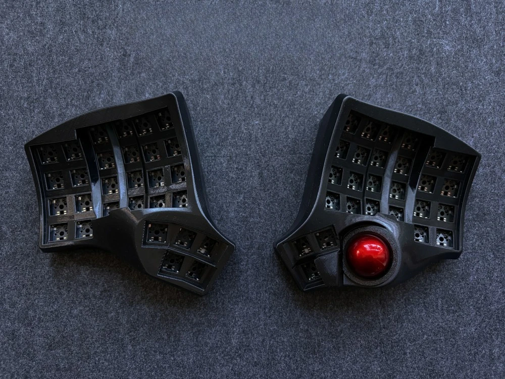 Charybdis MK2 Kit Keyboard Kustom Kabel Nirkabel Bluetooth Hotswap Trackball Split Keyboard Mekanis QMK/ZMK Gamer Teclado