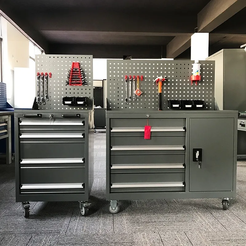 الثقيلة أداة عربة الأجهزة أداة خزانة إصلاح السيارات متعددة الوظائف خزانة ورشة عمل أجزاء صندوق تخزين الحديد #4