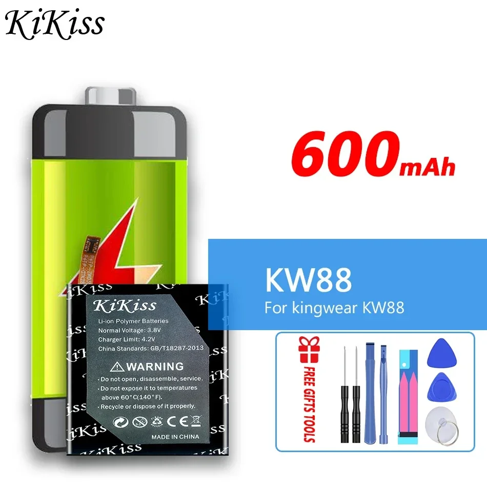 

Мощная батарея 600 мАч KiKiss для умных часов kingwear KW88Pro KW88 Pro, сменная батарея