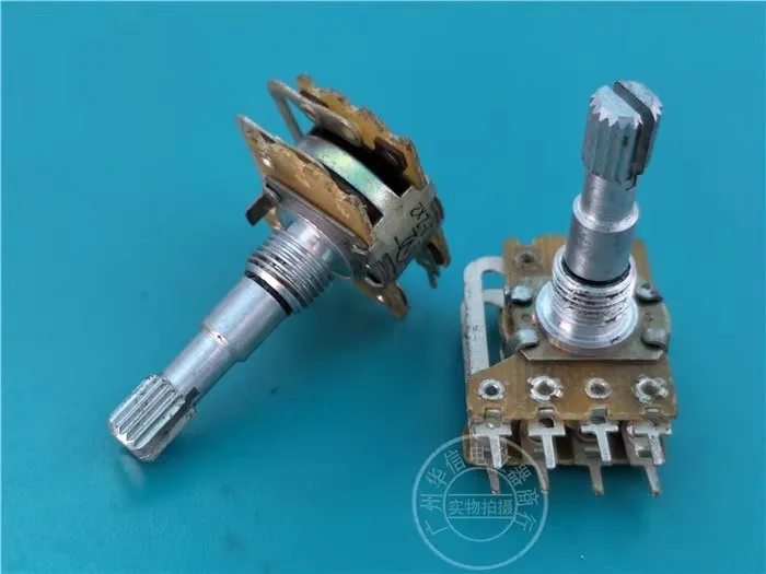 2pcs 148 type dual potentiometer 100K Z with tap handle and thread length 27MM flower