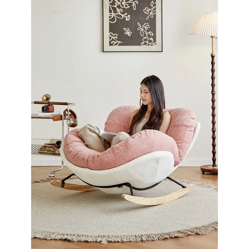 

Rocking chair, recliner adult sleeping pink single sofa