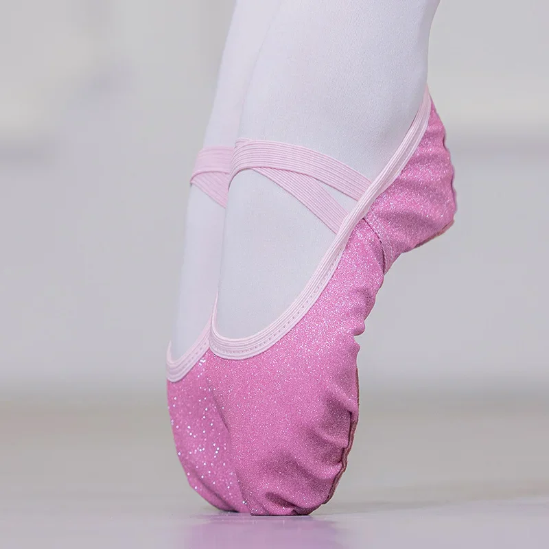 Sola macia crianças gato garra bailarina meninas tênis de dança sapatos de balé pointe azul rosa arco sapatos de dança