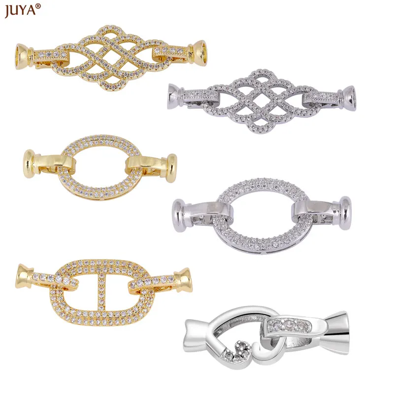 

AAA Cubic Zirconia Connector Clasps Fastener 18K Gold Plated For DIY Needleworks Bracelets Necklaces Jewelry Making Accessories