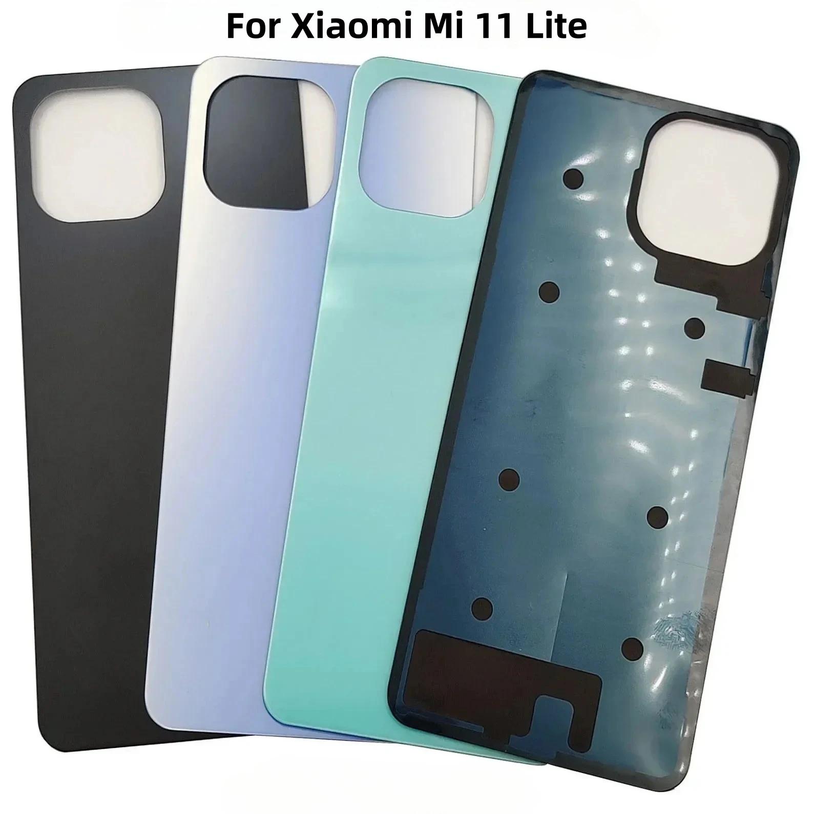 For Xiaomi Mi 11 Lite Hard Battery Cover Rear Door Housing Panel Case With Sticker Adhesive Glue