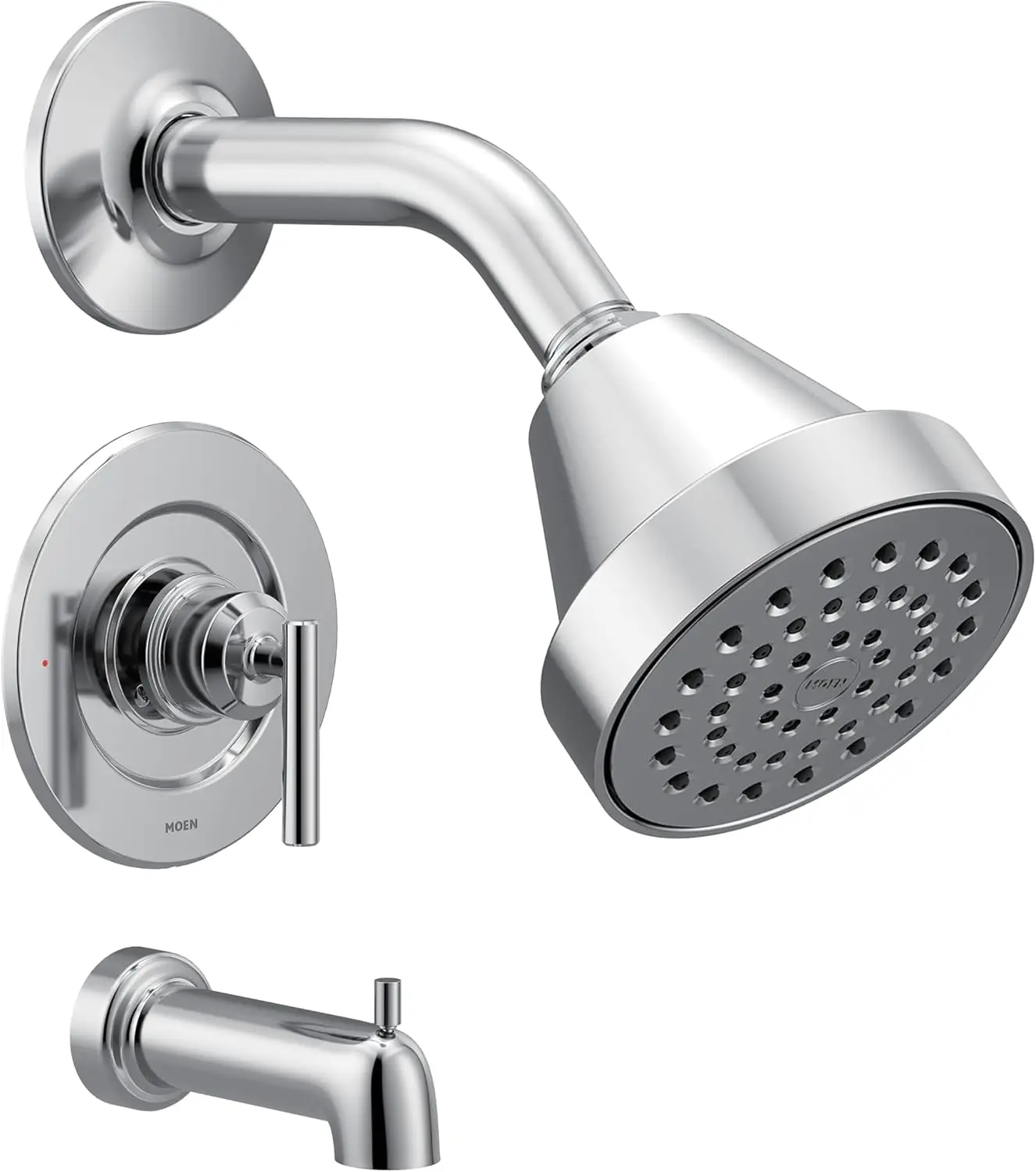 

Chrome Pressure-Balancing Shower Set with Tub Spout, Trim Kit for Posi-Temp Valve, Modern Design