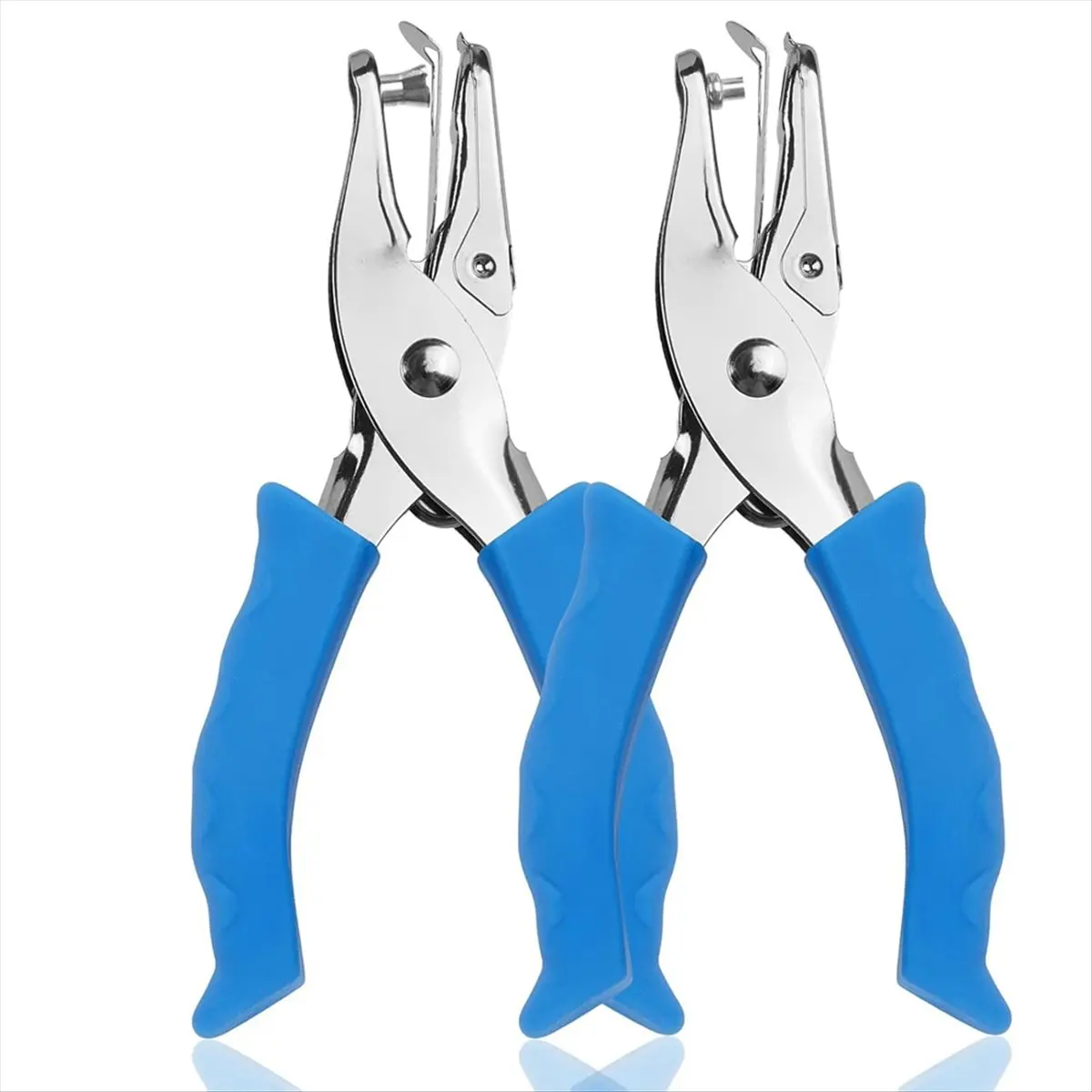 【Best Seller】2 Pcs Single Hole Punch, 1/4in Hand Hole Puncher with Soft Grip Handle for Crafts,, 6 Sheets Capacity, Tickets