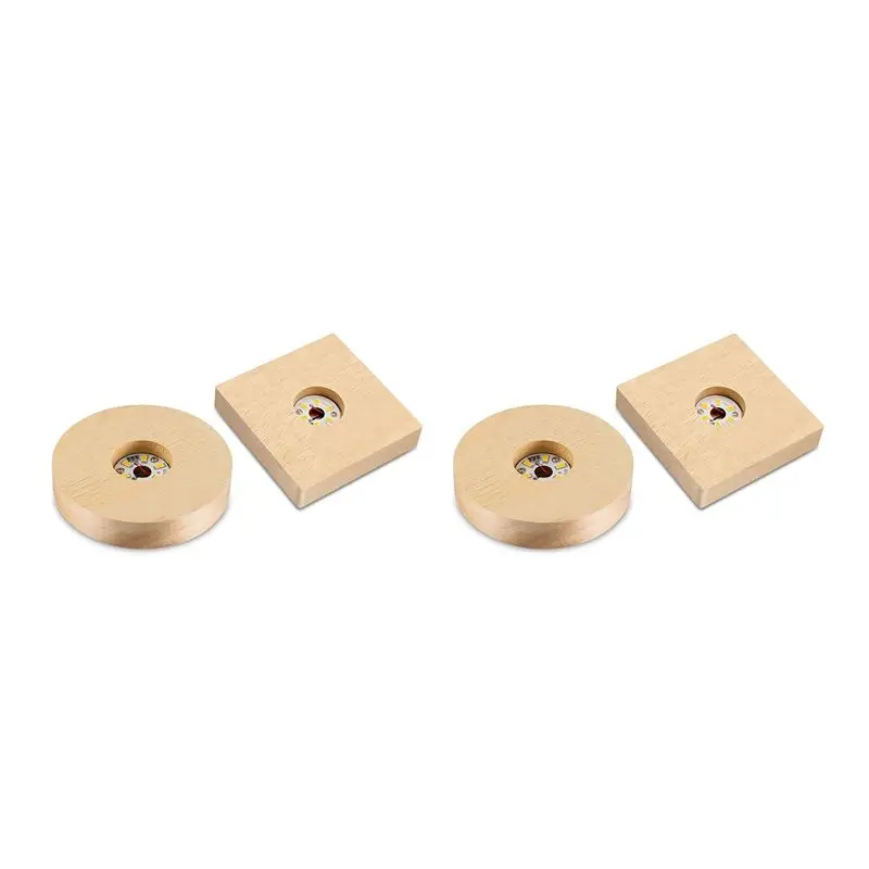 

AT21-4 Pieces Wood Light Display Base Wooden LED Display Base Crystal Glass Light Base Stand Wood LED Display Stand