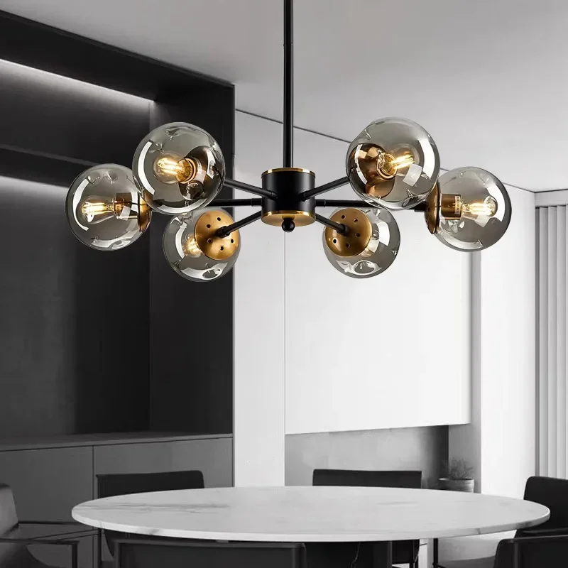 SANDYHA-luces colgantes nórdicas, lámpara colgante con bola de cristal, lámparas Led para sala de estar, mesa de comedor, iluminación, decoración de dormitorio