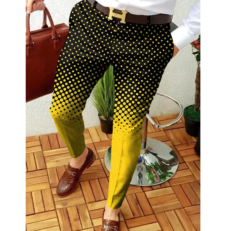 Casual Plaid pants men Pencil Pant Spring Autumn Print Trousers Mid Waist Jogger Men\'s Suit Pants 28 Colors Fashion Streetwear