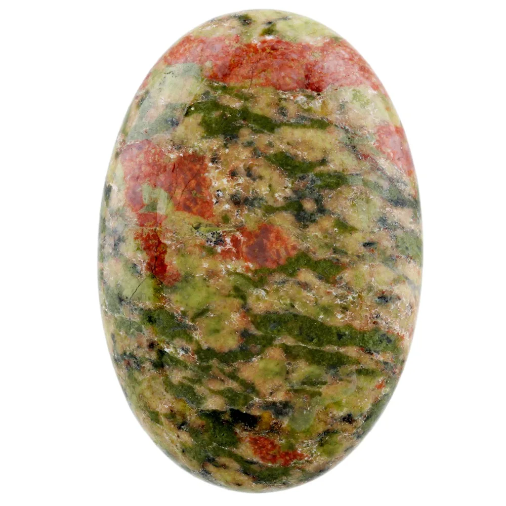 TUMBEELLUWA Natural Unakite Oval Palm Stone Worry Stone Healing Chakra Reiki Cabochon Jewelry Decoration 60x40x20mm