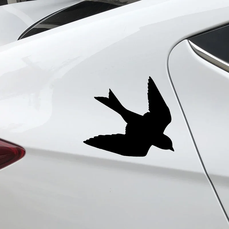 Levensechte Swallow Patroon Vinyl Decal Decoratie Lichaam Van Auto Sticker Zwart/Zilver 15.5Cm * 13.9Cm