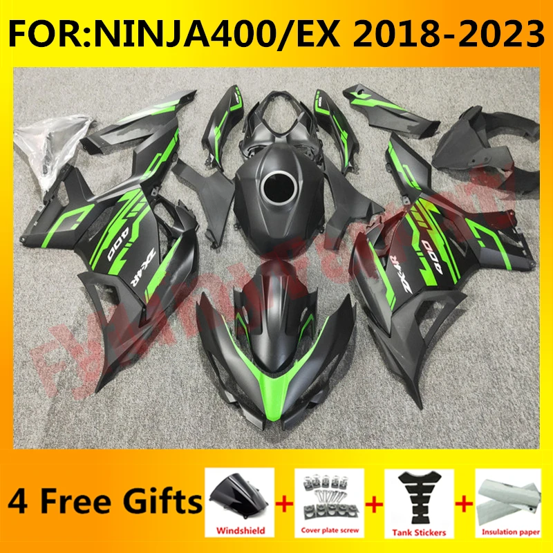 

Новый комплект обтекателей для мотоцикла ABS подходит для Ninja400 EX400 EX Ninja 400 2018 2019 2020 2021 2022 2023 полный комплект обтекателей черный зеленый