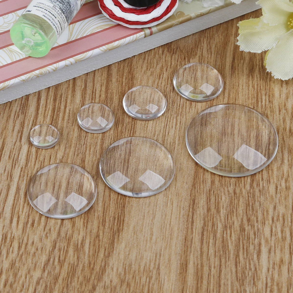 3D Round 10-50pcs/lot 8/10/12/14/16/18/20/25/30mm Transparent Clear Glass Cabochon Beads for Necklaces Earrings Jewelry Making