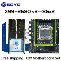 SOYO X99 Gaming Motherboard Set with Intel Xeon E5 2680 V3 CPU & DDR4 8Gx2[16G] 2133MHz RAM M.2 Computer components Mainboard