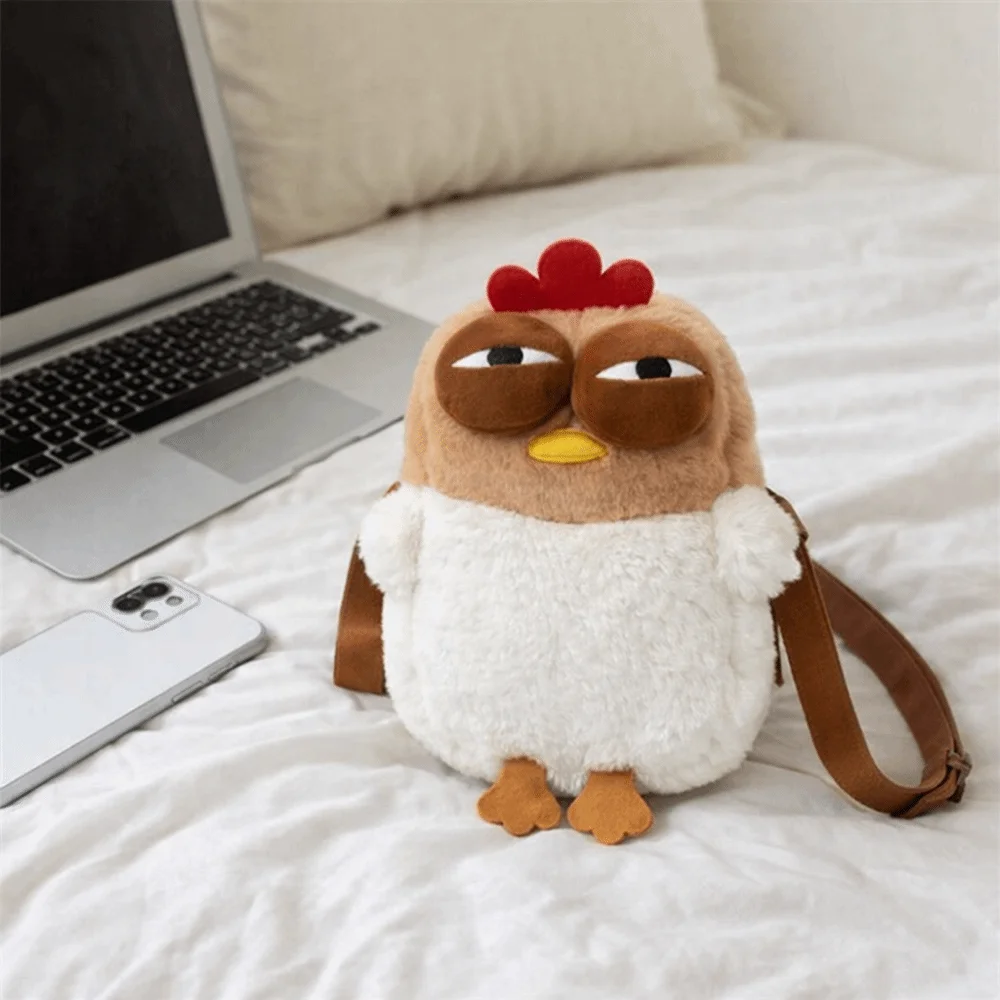 Fur Chicken Chicken Single-shoulder Bag Cartoon Chick Kawaii Design Chicken Shoulder Bag Durable Material Novelty
