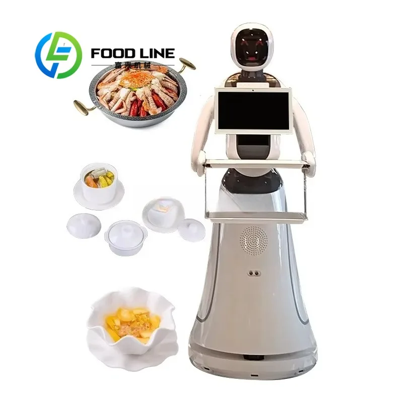 Smart AI Restaurant Service Robot Autonomous Food Delivery Serving Robot With Touch Screen For Hotel Cafe Catering