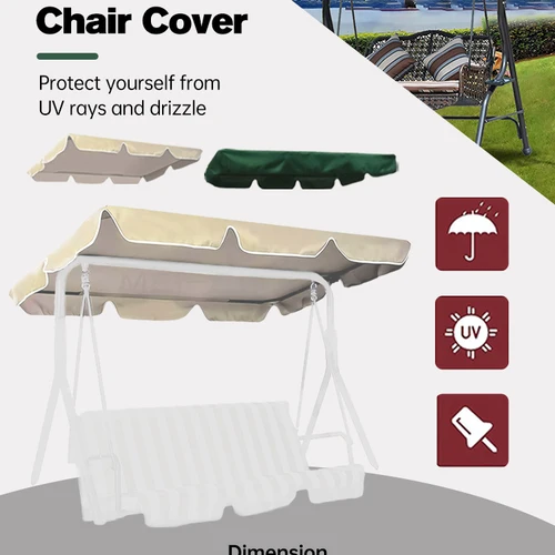 그네 의자 커버 놀이터 그네 의자 상단 커버, 방수 햇빛가리개 캐노피, 녹색 190x132x5cm, 142x120x18cm, 직송 