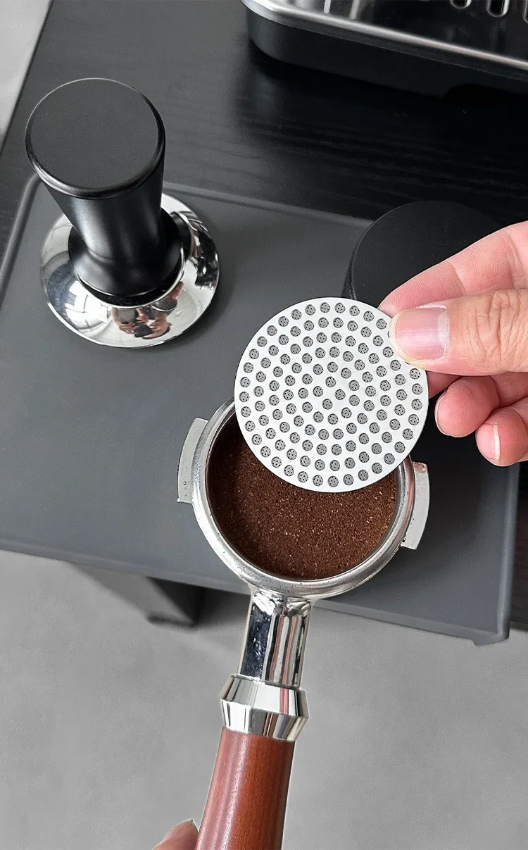 51/53/58mm Wiederverwendbarer Kaffee-Puck-Sieb aus 304 Edelstahl, Doppelschicht-Kaffeefilter, Feinmaschig, Professionelles Espresso-Zubehör – Detail 9