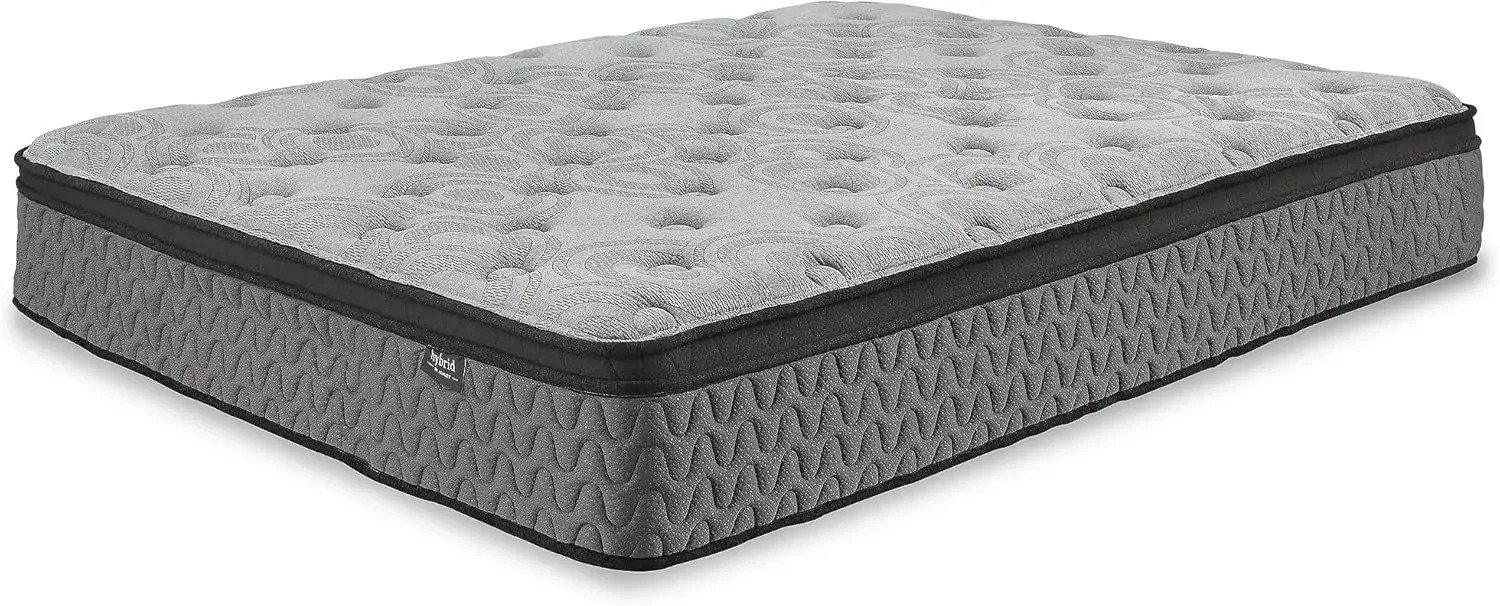 

King Size Augusta2 Mattress 12 Inch Euro Pillow Top Hybrid Mattress, Lumbar Support Gel Memory Foam