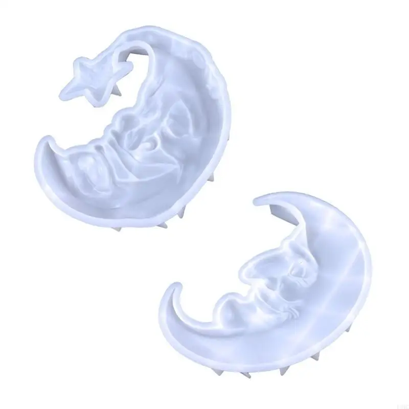 

R3MC Halloween Cartoon Star Moon Wall Decor Mold Epoxy Ornament Mold Resin Casting Pendant Mold Suitable for Diy Crafts