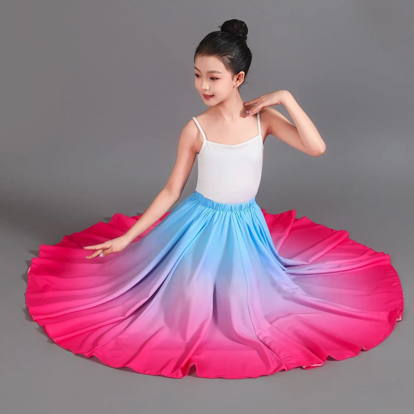 Nuove Gonne da Ballo per Ragazze, Flamenco, Danza Aperta 180-720, Gonna Sfumata per Esibizioni Classiche e Allenamento