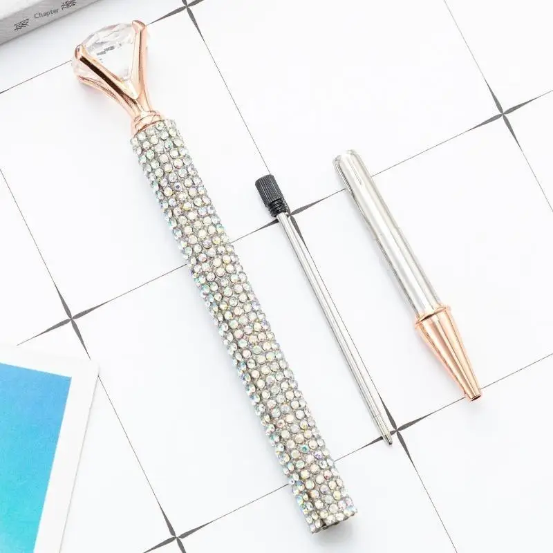 Rhinestone Ballpoint Pen Rotatable Metal Crystal Bling Writing Pen For Student Office Wedding Party Business Present