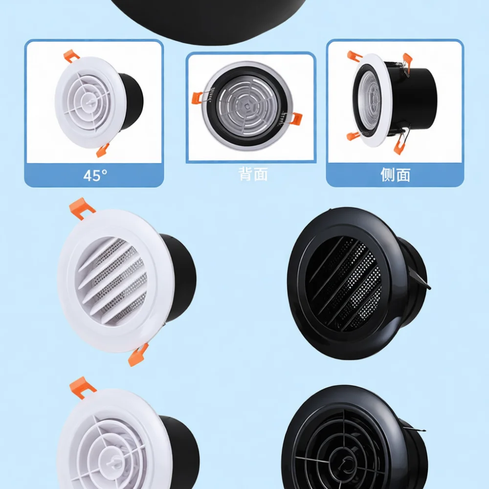 Ventilation Air Grille For Greenair Round Duct Exhaust Outlet ABS Plastic Diffuser Ceiling Wall HVAC Home Hardware
