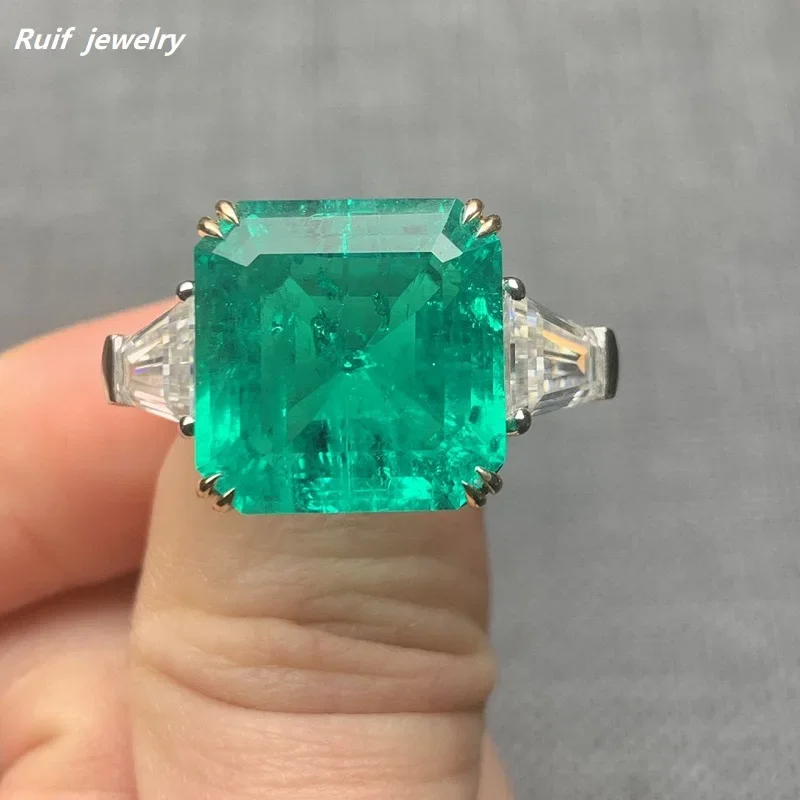 

Ruif Customization Luxury 14k 18k Gold 15mm Lab Grown Emerald Rings for Women Elegant Jewerlry for Important Occasion