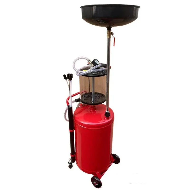 Hot Sale Plastic Waste Oil Lift Drain with Casters Oil Drainer Vehicle 80L Waste Engine Oil Picker Machine