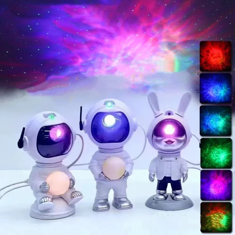 Astronaut starlight projector night light LED Aurora stand holding the moon lamp astronaut USB plug atmosphere nightlight