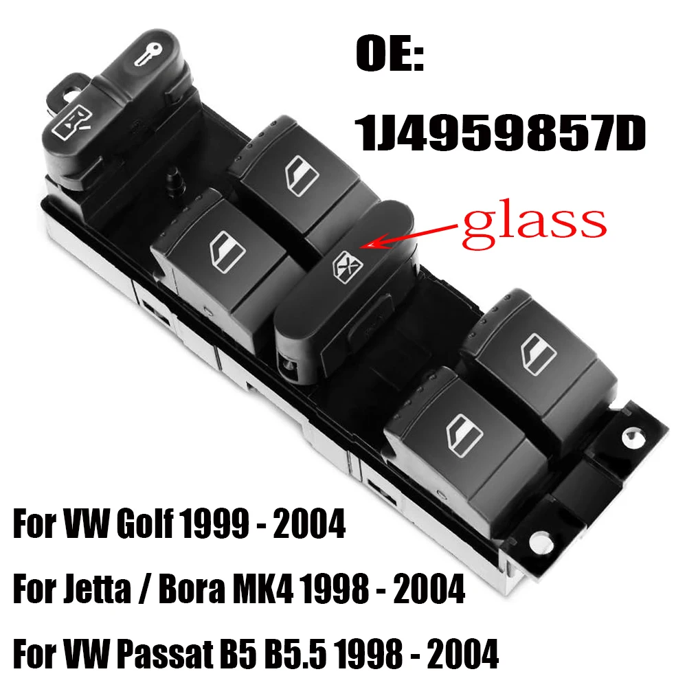 1J4959857D Car Accessories Window Switch Glass Button For Volkswagen VW Skoda Fabia Saloon Octavia Jetta Bora MK4 Passat B5 Golf