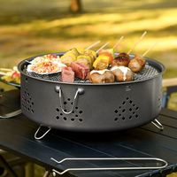 Portable BBQ Charcoal Grill Stainless Steel Small Mini BBQ Tool Kit Outdoor Cooking Camping Picnic Beach Portable BBQ