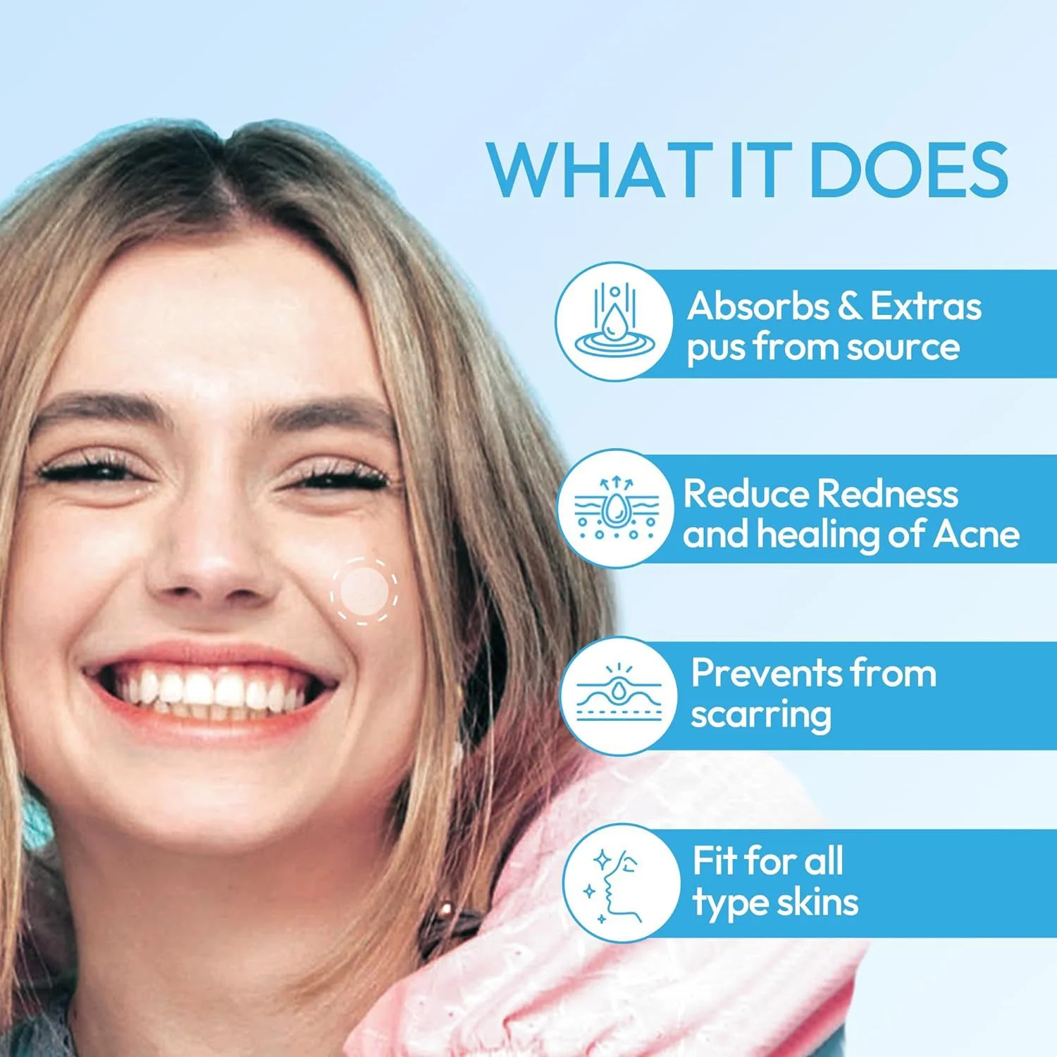 رقع حب الشباب بزيت شجرة الشاي المصممة بالرسوم المتحركة. الغروانية المائية، لطيف، للعناية بالبشرة غير المهيجة. فعالة ولطيفة للاستخدام اليومي.