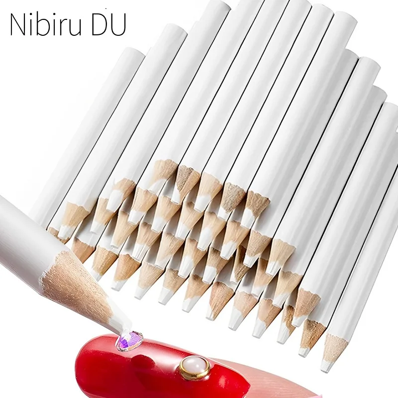 

20/5Pcs Rhinestone Picker Dotting Pencil White Wax Wood Pen Picker Rhinestones Gems Picking Dotting Tool Manicure Supplies