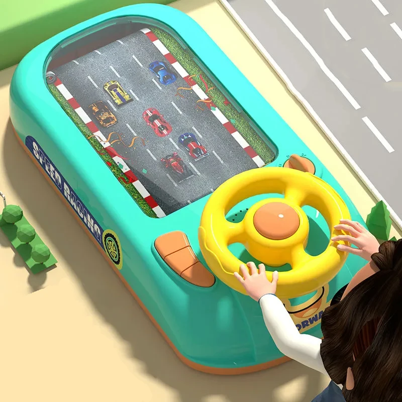 

Children's Steering Wheel Driving Toy Dodge Vehicle Electronic Simulation Adventure Game With Music Sound Effects For Kids Baby