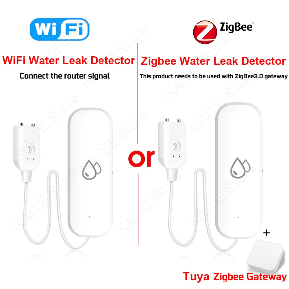 Imagem -02 - Tuya Zigbee Water Sensor Alarm Detector de Vazamento de Água Wifi Flood Alert Overflow Security Alarm System Trabalhar com Zigbee Gateway Mqtt