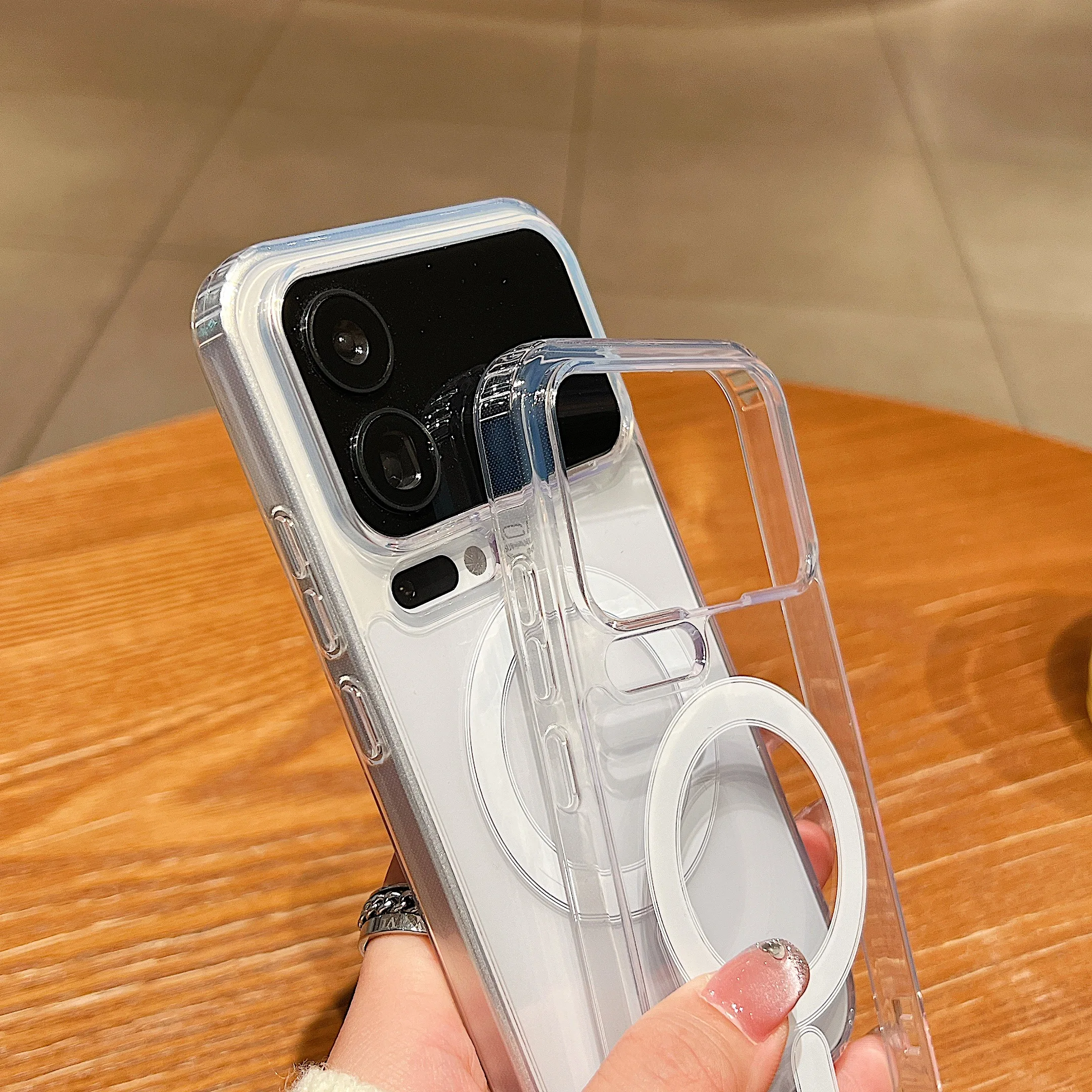 حافظة هاتف مغناطيسية شفافة أصلية لهاتف Xiaomi Mi 17 Pro Max 15T Pro لهاتف Magsafe غطاء صلب من الأكريليك الشفاف