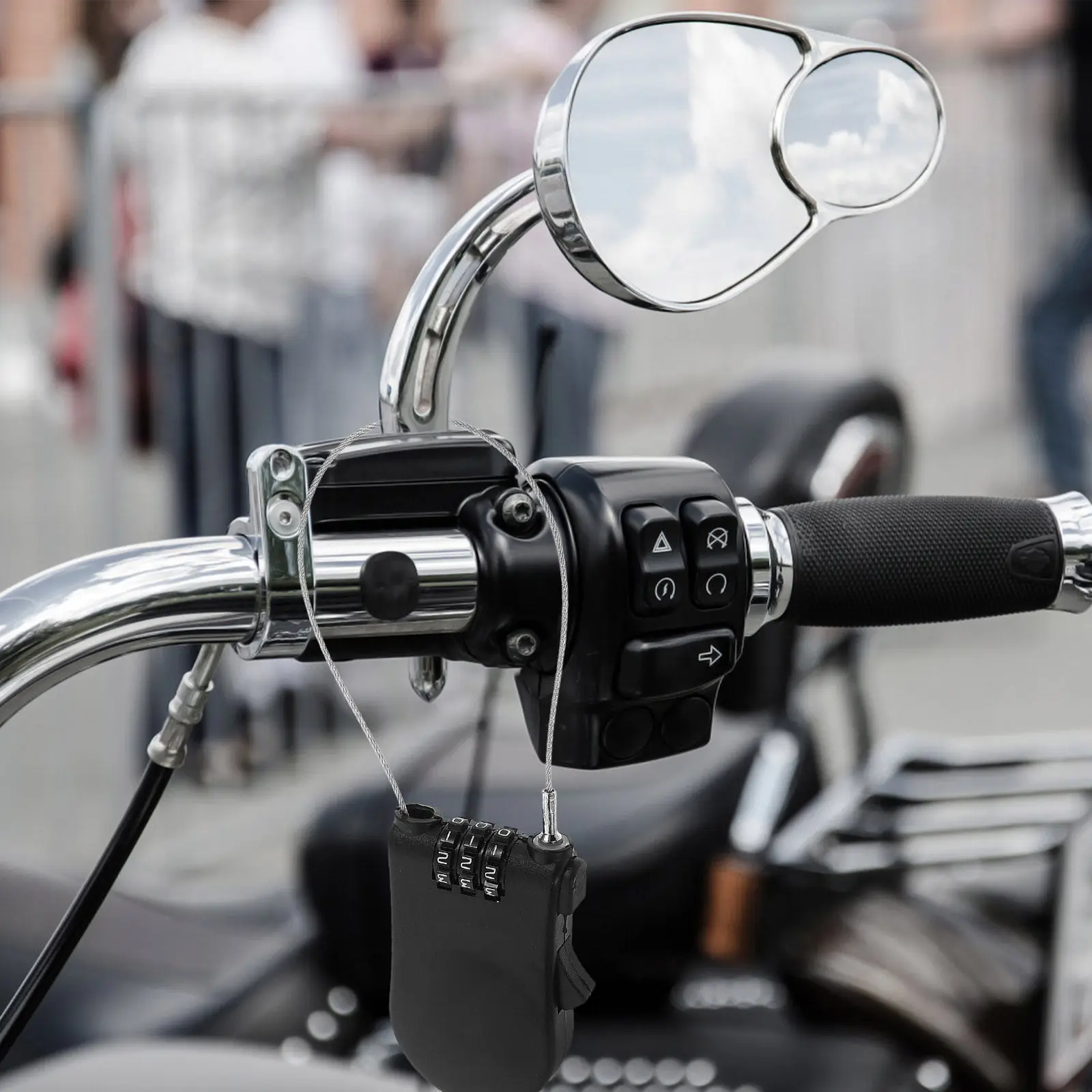 

Mini Retractable Steel Cable Lock Digit Combination Anti Theft Security for Bike Luggage Backpack Skateboard Snowboard