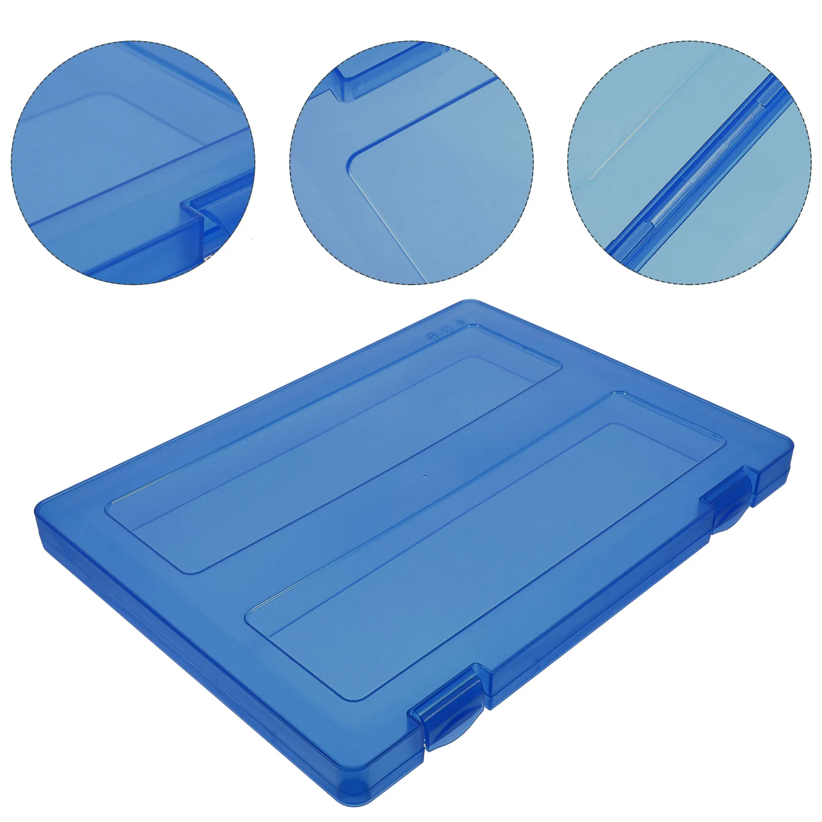 

Transparent Document Box A4 Blue PP Material Certificate Holder Business Card ganizer Photo Case Folder Storage Container