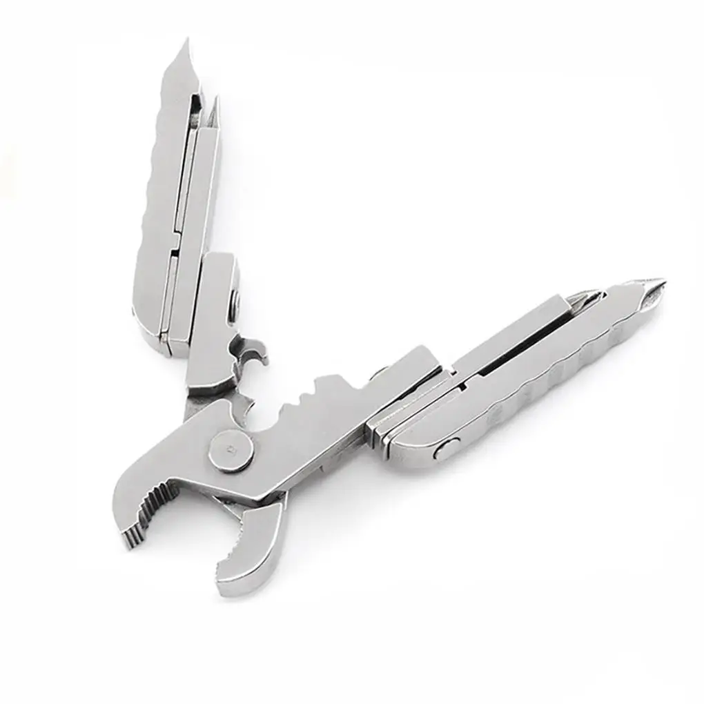 15 in 1 Multifunctional Pocket Plier Outdoor Gadget Keychain Stainless Steel Folding Pliers