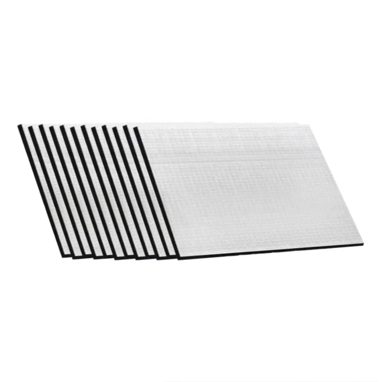 Auto Sound Insulation Mat 250x180x5mm Layered Construction Silver Surface Black Backing for Car Doors Trunk Floors Thermal