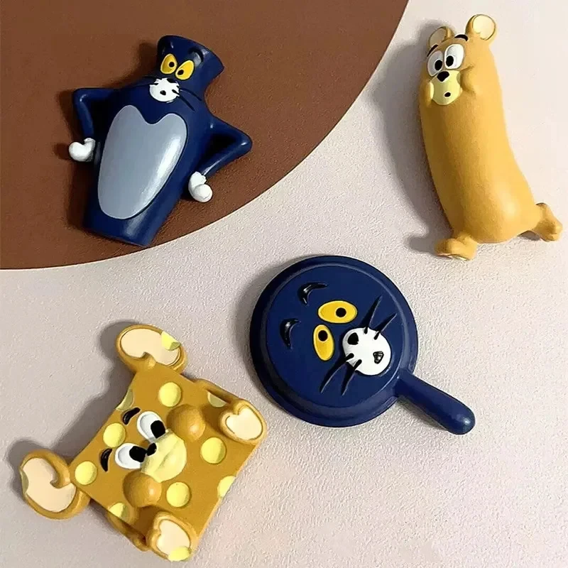 Engraçado gato e rato animal geladeira ímãs, geladeira adesivos, personagens de anime dos desenhos animados, lindas fotos, parede magnética Home Decor Prop