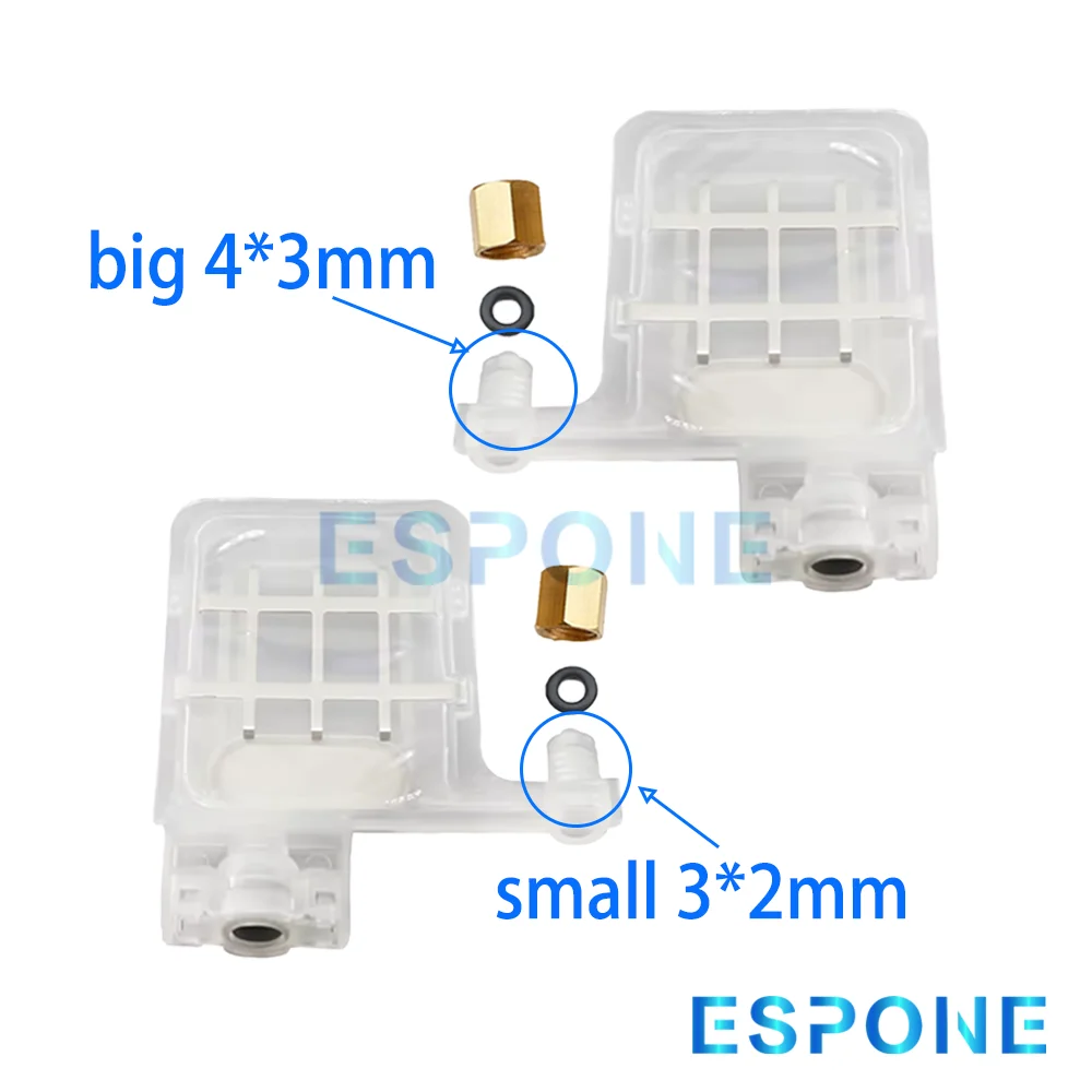 

ESPONE 10PCS Transparent Square-port Ink Damper with Nut for EPSON DX5 XP600 4720 I1600 I3200 Printhead