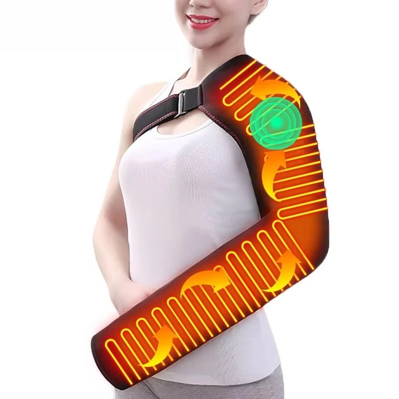Long Arm Heating Massage Support Elbow Supoort Brace Electric Heated Arm Wrap for Shoulder Arm Elbow Wrist Hand Pain Relief