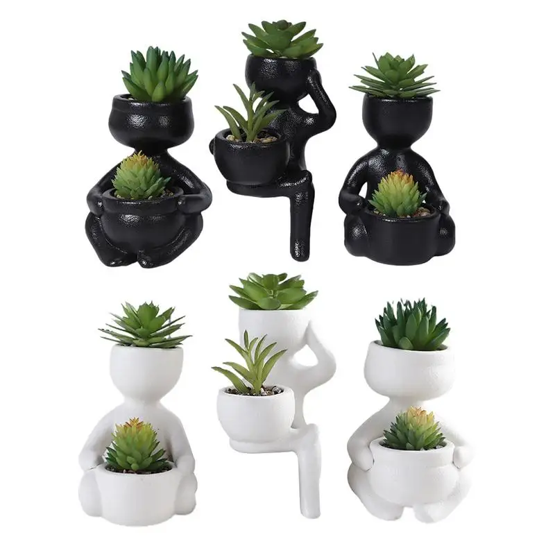 Artificial Succulents Plants 3Pcs Small Succulents Plants Succulents Plants In Ceramic Pot Artificial Greenery Set For Bathroom