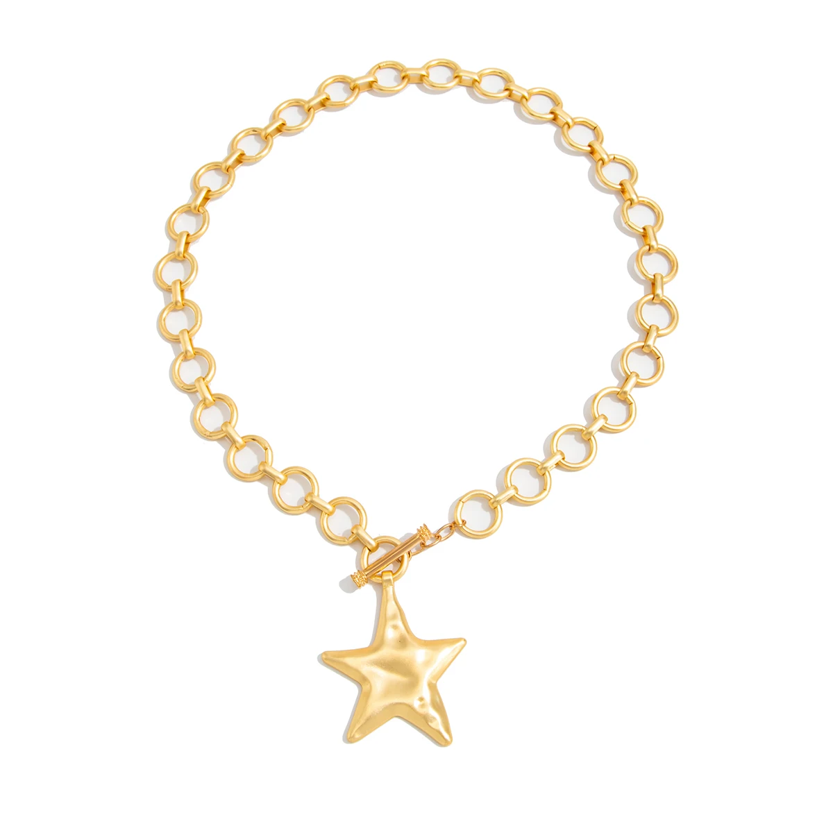 Ingemark Hiphop Punk Ster Metalen Hanger Chokers Ketting Vrouwen Trendy Eenvoudige OT Gesp Dikke Hals Ketting 2025, Nieuwe Sieraden Gift